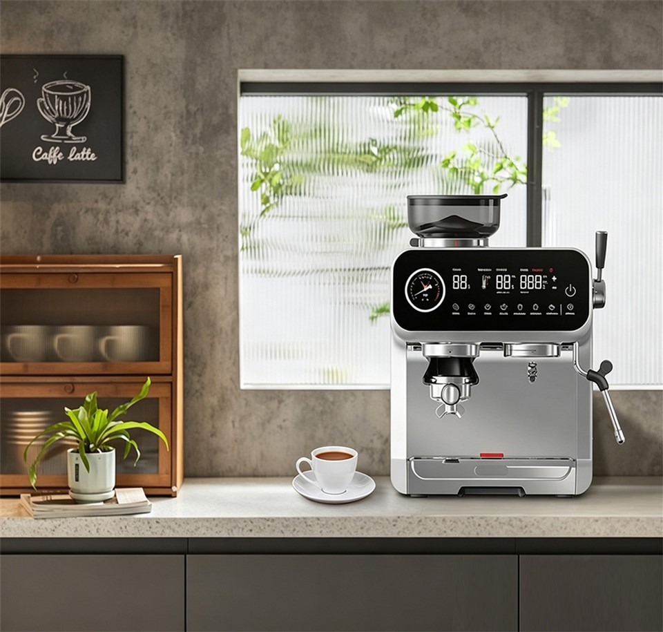 Espresso Machine With Grinder, Dual Boiler, 9 Bar Pressure, Smart Touchscreen Coffee & Tea Maker For Home And Commercial Use price